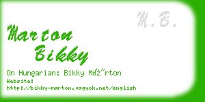 marton bikky business card